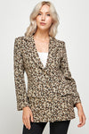 Leopard Print Double Button Blazer