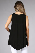 V-Neck Tank Top - Black