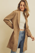 Scuba Open Front Coat - Tan