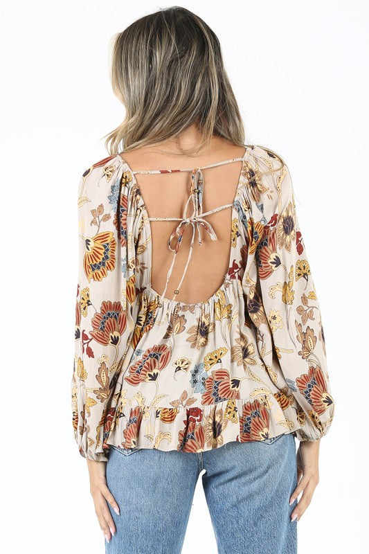Tie Back Baby Doll Top