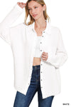 Double Gauze Oversized Raw Edge Shirt