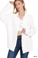 Double Gauze Oversized Raw Edge Shirt