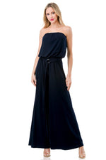 Ariella Wide Leg Jumpsuit w/ Ring Belt - Navy