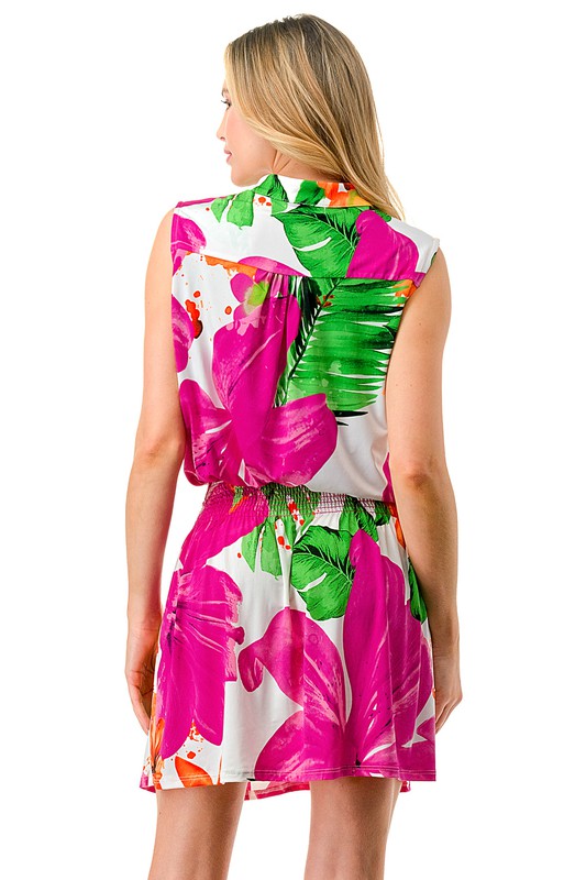 Ariella Smocking Waist Shift Dress