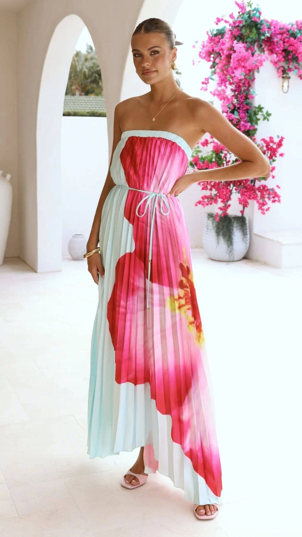 pink tube maxi dress Taylor Tube Dress ~ Hot Pink Luxe Satin  Show Me Your Mumu