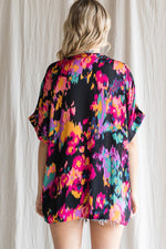 Print Short Dolman Sleeve Top