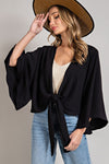 Waist Tie Flare Cardigan