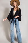 Waist Tie Flare Cardigan