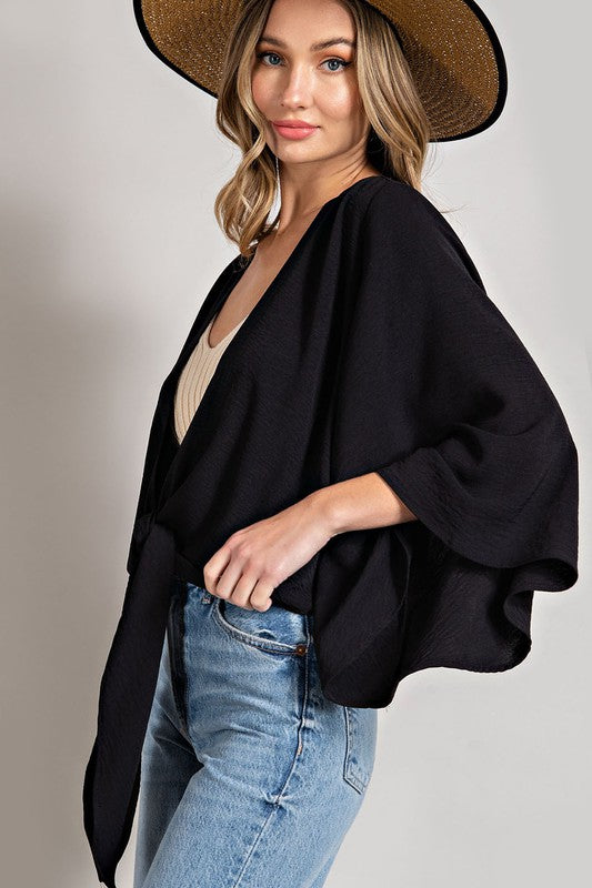 Waist Tie Flare Cardigan