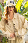 Oversized Embellished Pearl Stone Beaded Shacket