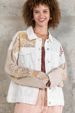 Stud and Embroidery Destroyed Shacket