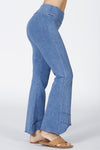 Mineral Washed Cropped Stretch Pants - Light Denim