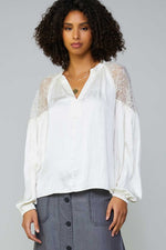 Ruffled Split Neck Blouse
