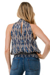 Ariella Printed Keyhole Halter Top