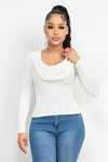 Rib Cowl Neck Top