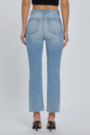 Light Wash Front Pockets Stretch Crop Pants