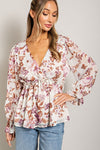 Floral V-Neck Blouse