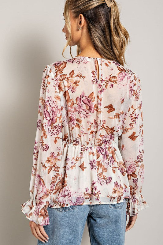Floral V-Neck Blouse