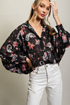 Print V-Neck Blouse