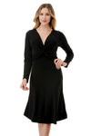 Ariella Long Sleeve Twist Dress - Black