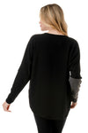 Ariella Color Block Dolman Sleeve Zipper Top