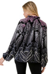 Ariella Ruffle Neck Balloon Sleeve Blouse