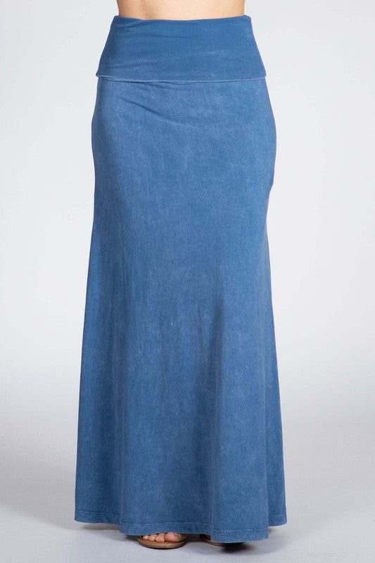 Soft & Stretchy Mineral Wash Skirt - Light Denim