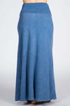 Soft & Stretchy Mineral Wash Skirt - Light Denim