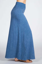 Soft & Stretchy Mineral Wash Skirt - Light Denim