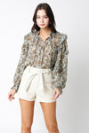 Ruffle Sage Top