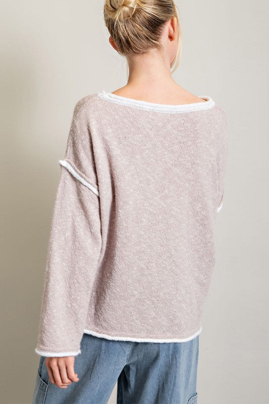 Loose Fit Long Sleeve Knit Top