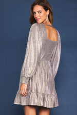 Foil Twist Front Mini Dress