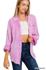 Washed Double Gauze Button Down Shirt