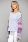 Knitted Sleeve & Yoke Detail Sweatshirt