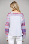 Knitted Sleeve & Yoke Detail Sweatshirt