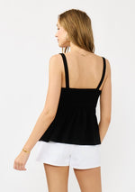 Lace Trim Button Down Sleeveless Tank Top