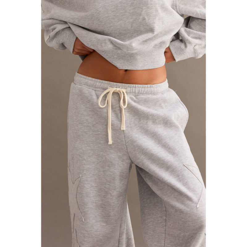 Star Patch Casual Drawstring Jogger Pants