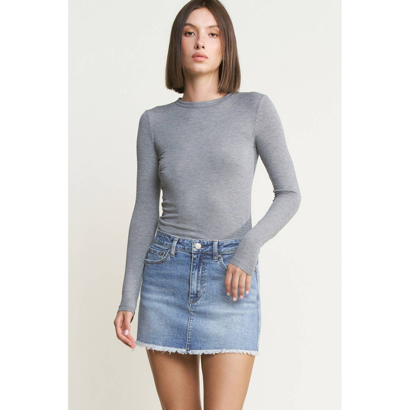 Mica Denim Mini Skirt W/ Raw Hem