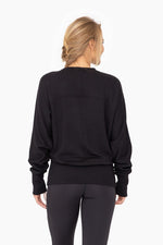 Brushed Dolman Sleeve Crew Neck - Black