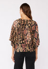 V-Neck Tie Front Kimono Sleeve Blouse