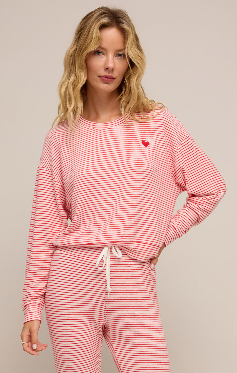 Bisous Stripe LS Top