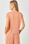 Front Ruched Modal Top - Apricot