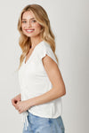 Front Ruched Modal Top - Off White