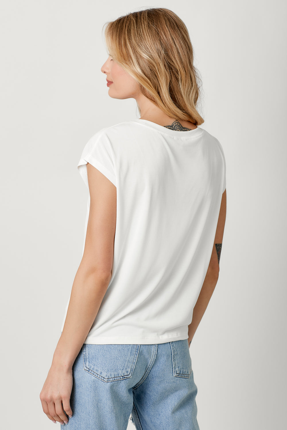 Front Ruched Modal Top - Off White