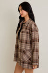 Oversized Plaid Jacket w Mini Skirt