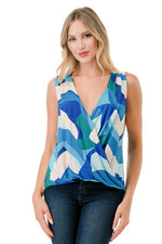 Ariella Printed Surplice Top