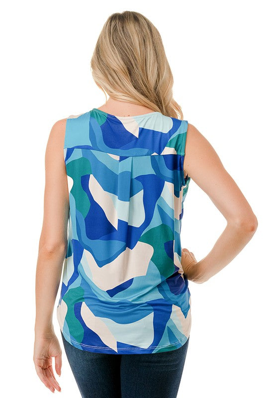 Ariella Printed Surplice Top