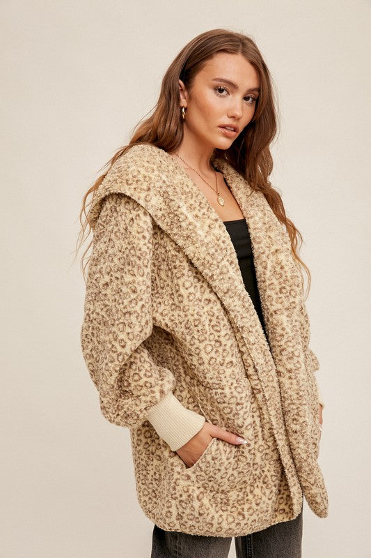 Leopard Oversize Teddy Bear Jacket