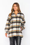 Cozy Oversized Button-Down Layering Plaid Shacket