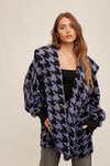 Houndstooth Oversize Teddy Bear Jacket